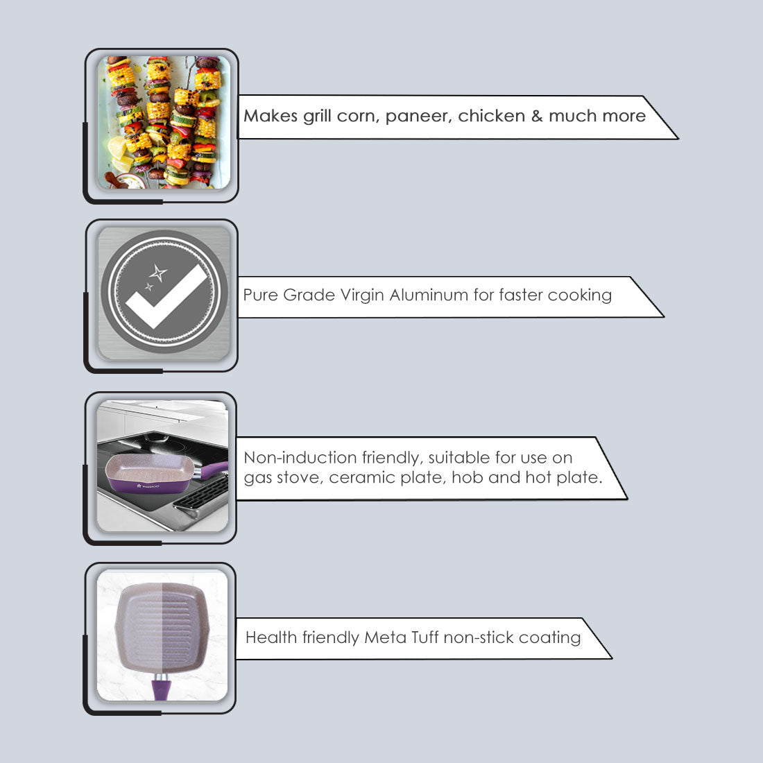 Wonderchef Royal Velvet 26cm Grill Pan 2L