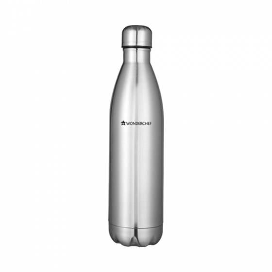 Wonderchef Aqua-Bot Vacuum Bottle Stainless Steel (SS Finish) 1L
