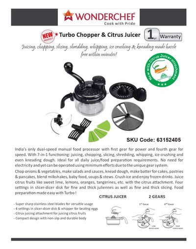 Wonderchef Turbo Chopper & Citrus Juicer