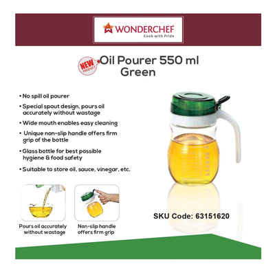 Wonderchef Oil Pourer Green 550Ml