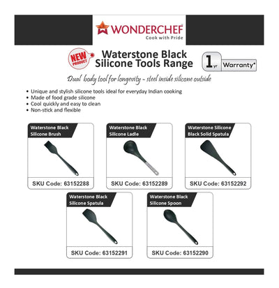 Wonderchef Waterstone Black Silicone Ladle