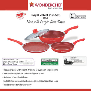 Wonderchef Royal Velvet Plus Set Red
