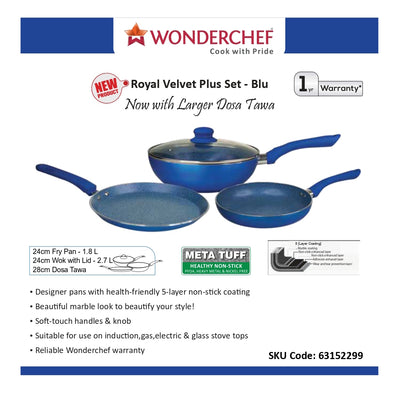 Wonderchef Royal Velvet Plus Set Blue